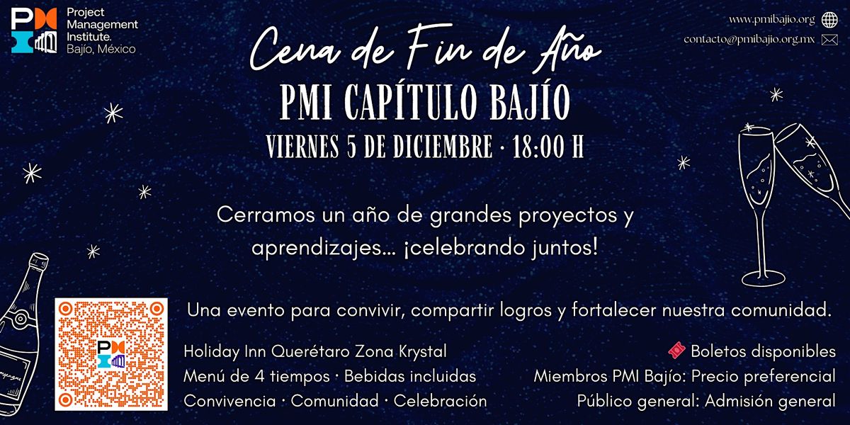 Cena de Fin de Año de PMI Capítulo Bajío, 5 December | Event in Santiago de Querétaro | AllEvents