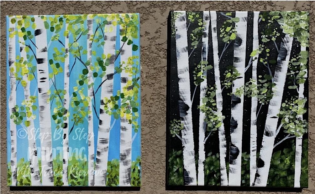 Paint with Ashley Blake “Day or Night Birch Tree” Paint Night, 28 May | Event in Chatham | AllEvents