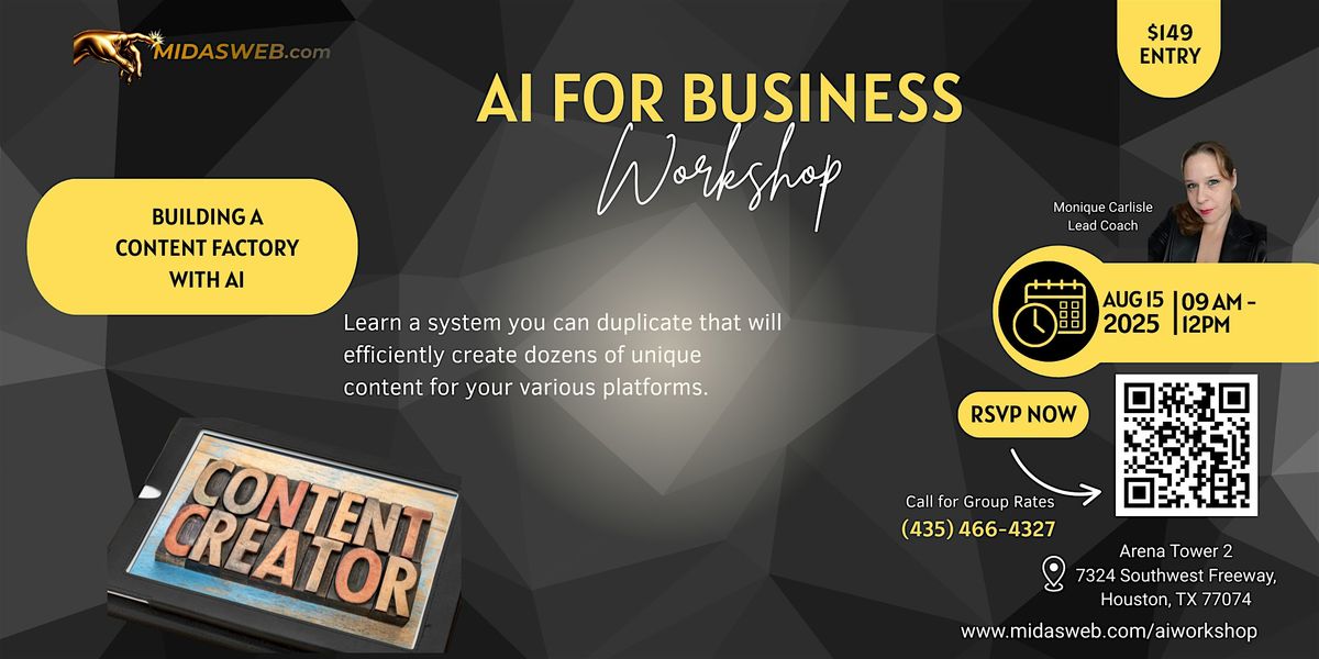 Building a Content Factory with AI, 15 August | Event in Houston | AllEvents