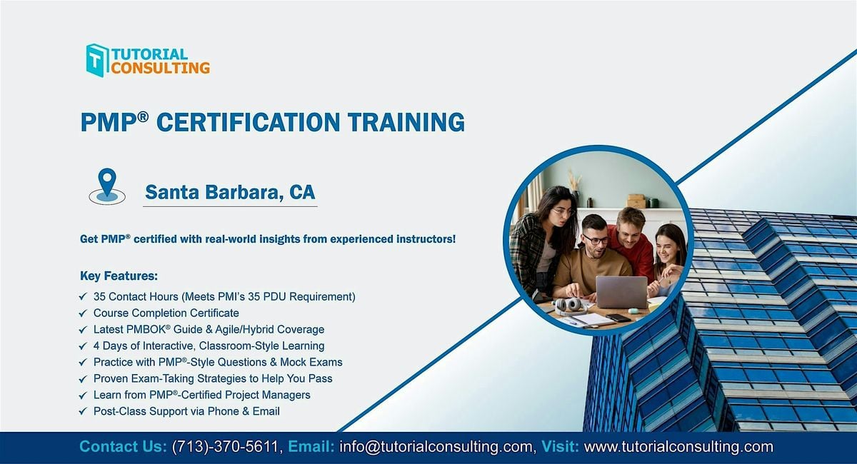 PMP® Classroom Program – Get Certified  in Santa Barbara, CA, 16 August | Event in Santa Barbara | AllEvents