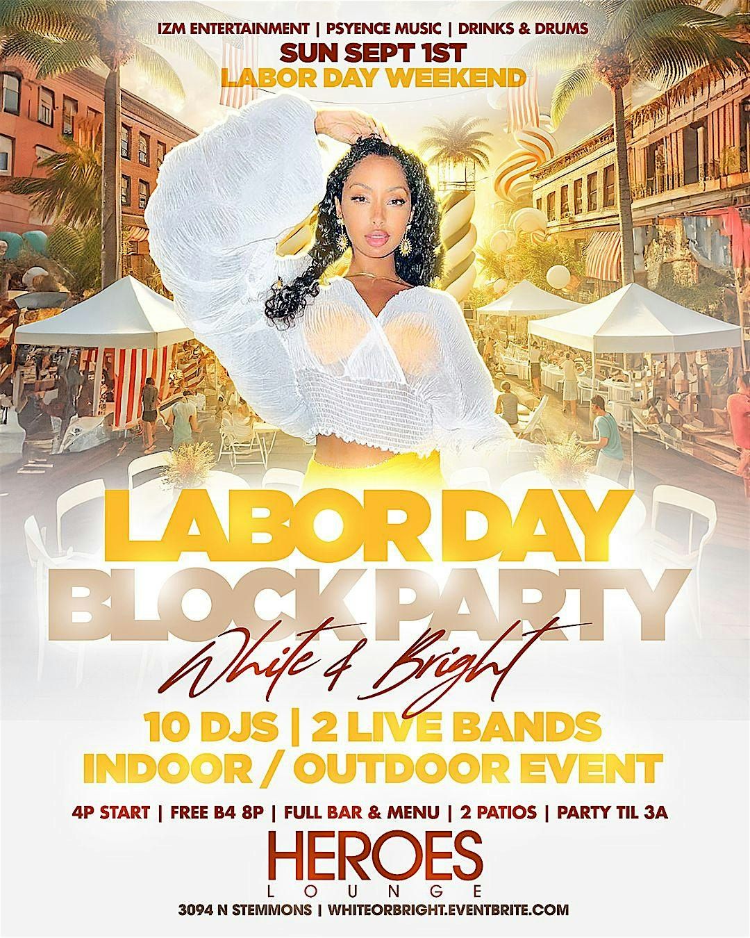 LABOR DAY BLOCK PARTY | 7 DJs - 2 Live Bands | Fiesta Blanca, 31 August | Event in DALLAS | AllEvents