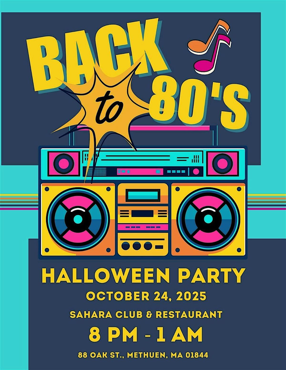 Back to the 80's Halloween Party, 24 October | Event in Methuen | AllEvents