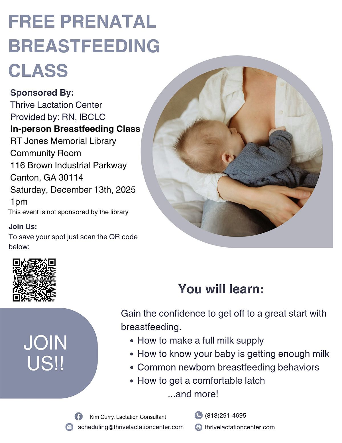 Free In Person Prenatal Breastfeeding Class, 13 December | Event in Canton | AllEvents
