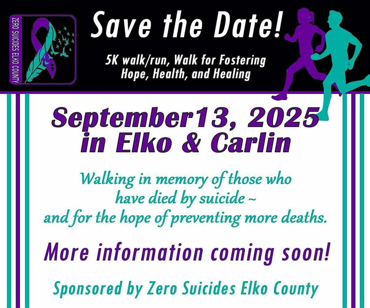 5K Walk/Run Walk For Fostering Hope, Health and Healing, 13 September | Event in Elko | AllEvents