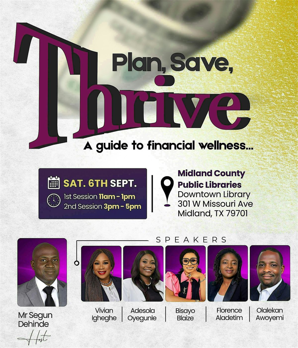 Plan, Save, Thrive - A  guide to financial wellness, 6 September | Event in Midland | AllEvents