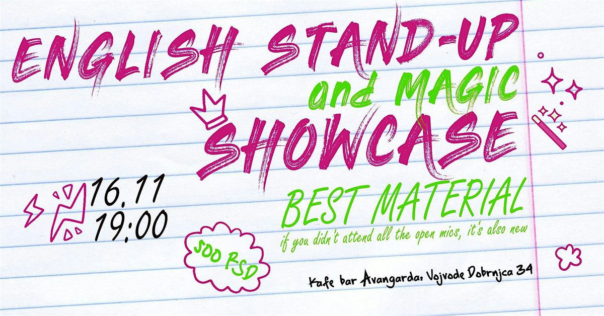 Stand-up comedy showcase in English, 16 November | Event in Beograd | AllEvents
