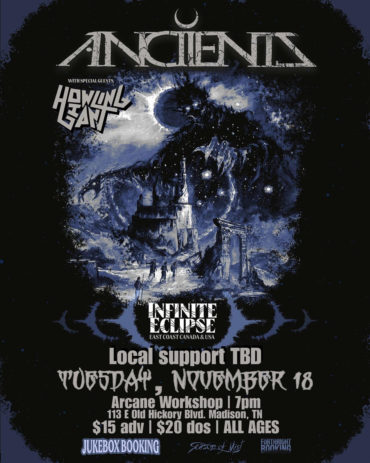 Anciients, Howling Giant, & more, 18 November | Event in Madison | AllEvents