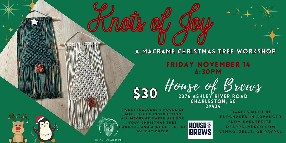 Knots of Joy- A Macrame Christmas Tree Workshop, 14 November | Event in Charleston | AllEvents