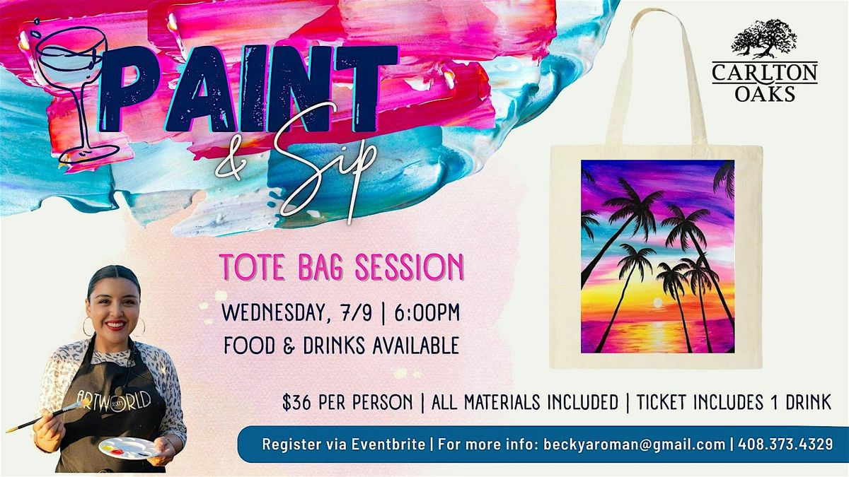 Paint & Sip: A Tote Bag Session, 9 July | Event in Santee | AllEvents