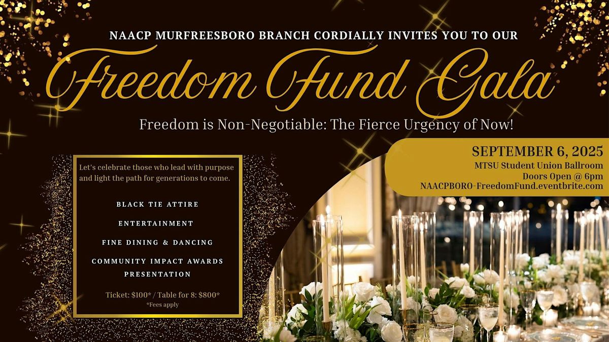 2025 Freedom Fund Gala, 6 September | Event in Murfreesboro | AllEvents