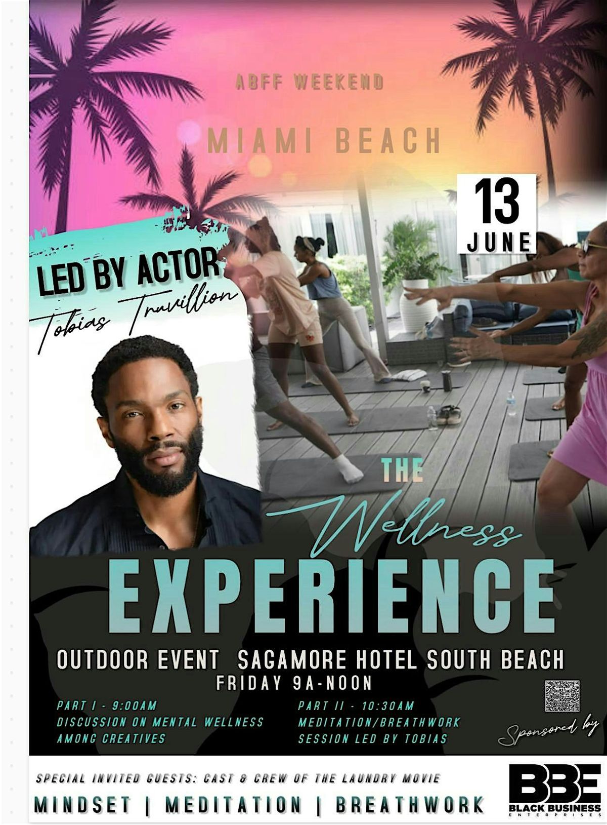 2nd Annual Wellness Experience led by Actor Tobias Truvillion-South Beach, 13 June | Event in Miami Beach