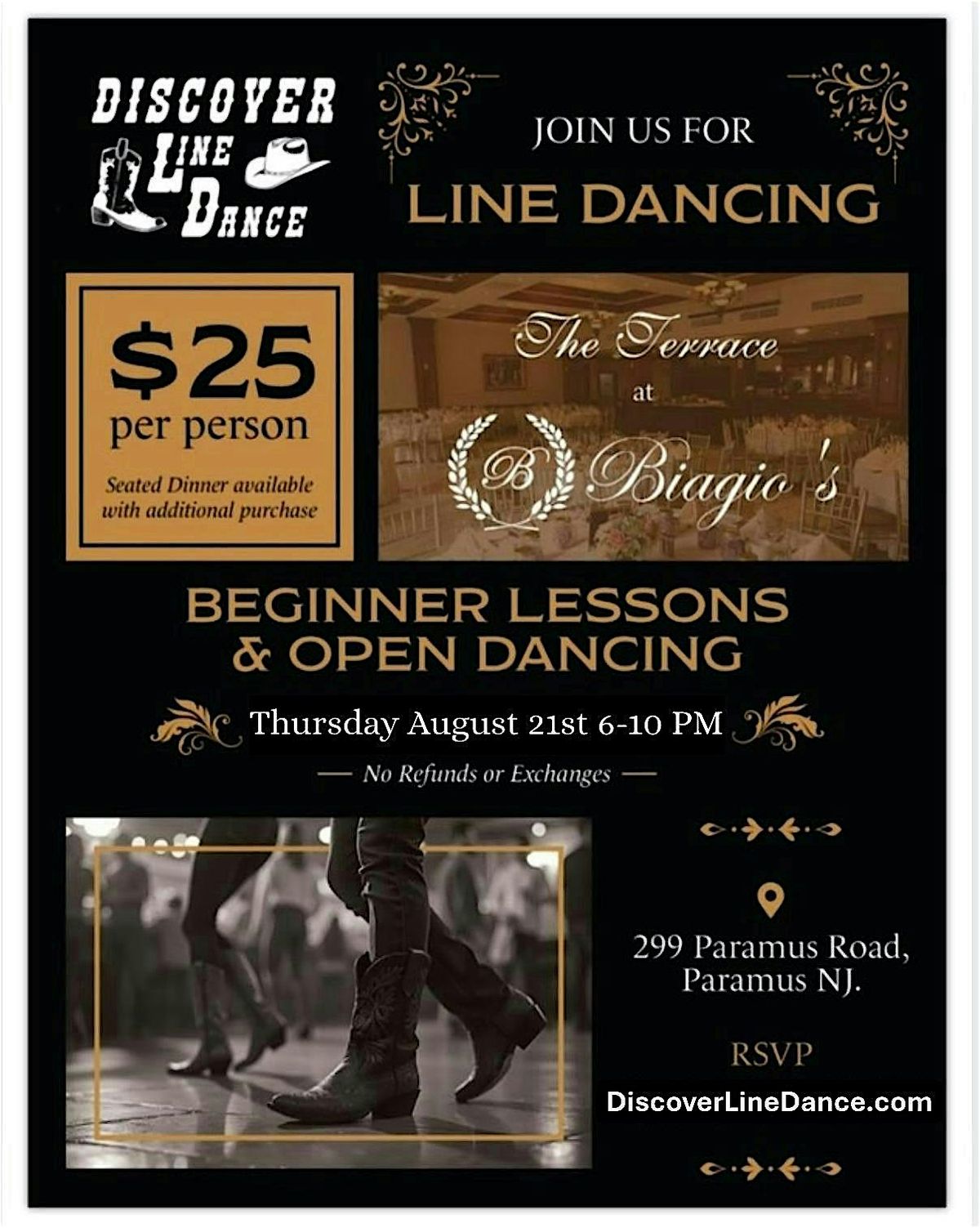 Line Dancing Night at The Terrace at Biagio's, 21 August | Event in Paramus | AllEvents