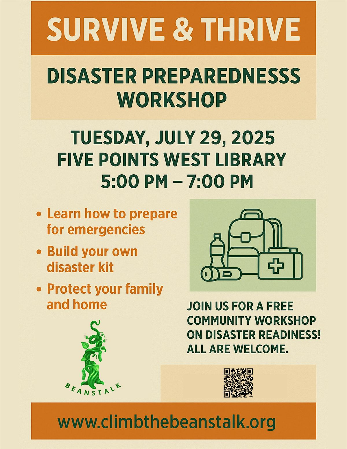 Survive and Thrive Disaster Preparedness Workshop, 29 July | Event in Birmingham | AllEvents