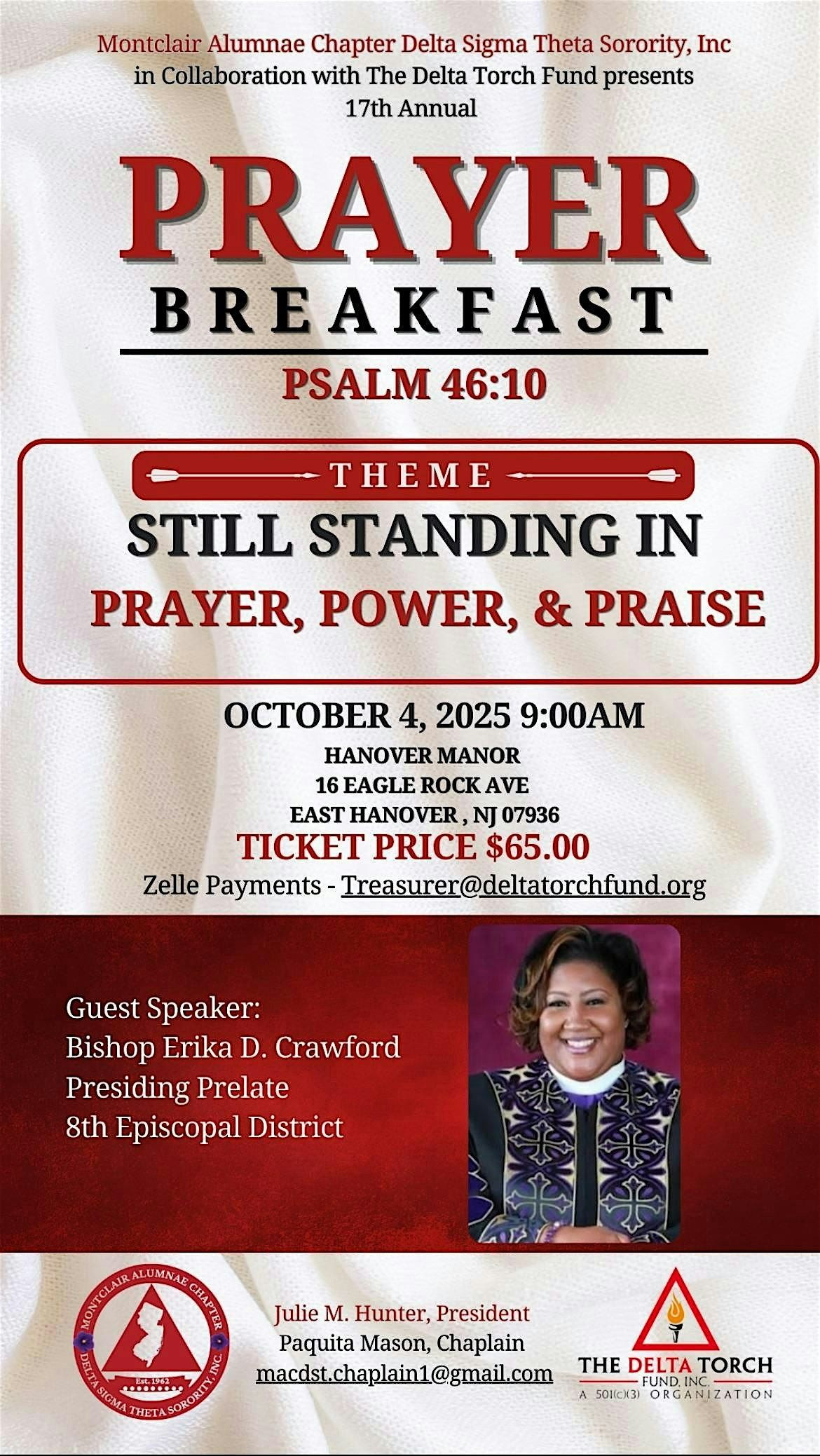 MONTCLAIR ALUMNAE CHAPTER'S 17TH ANNUAL PRAYER BREAKFAST, 4 October | Event in East Hanover | AllEvents