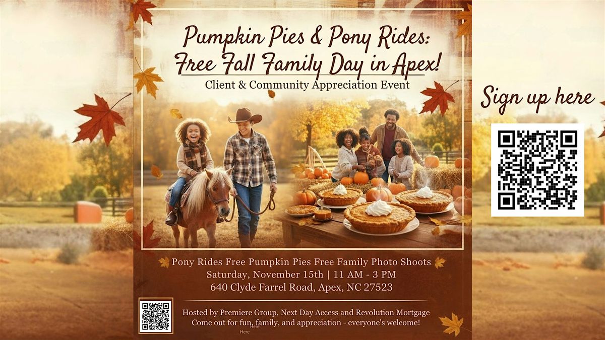 Pumpkin Pies & Pony Rides: Free Fall Family Day in Apex! | Event in Apex | AllEvents