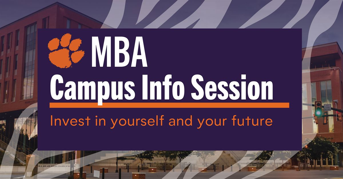 Clemson MBA Group Info Session | Clemson Students & Staff ONLY, 9 April | Event in Clemson | AllEvents