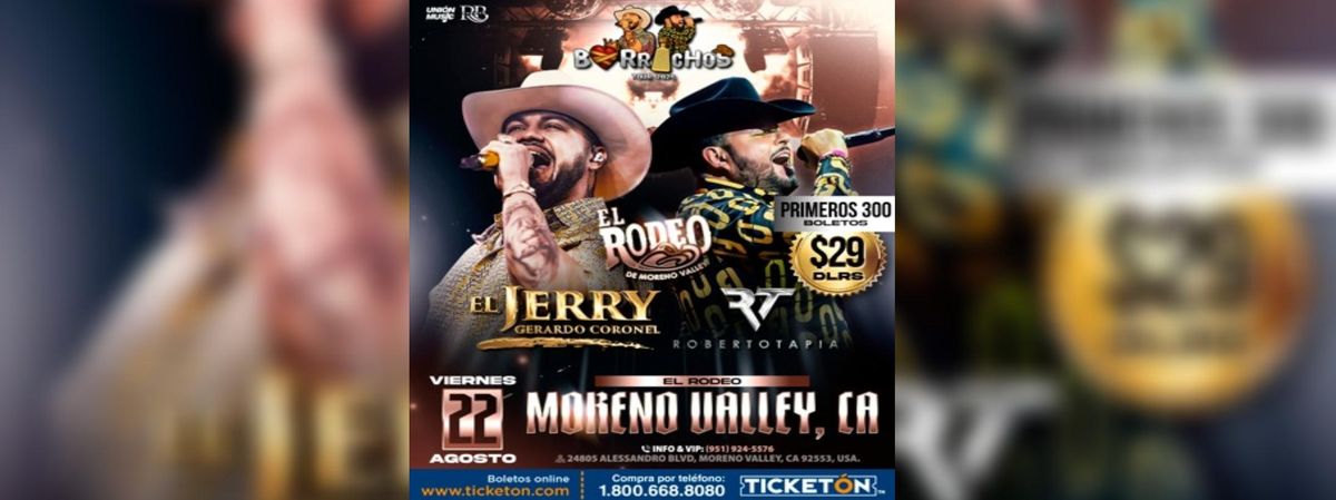BORRACHOS TOUR 2025 EN MORENO VALLEY, 22 August | Event in Moreno Valley | AllEvents