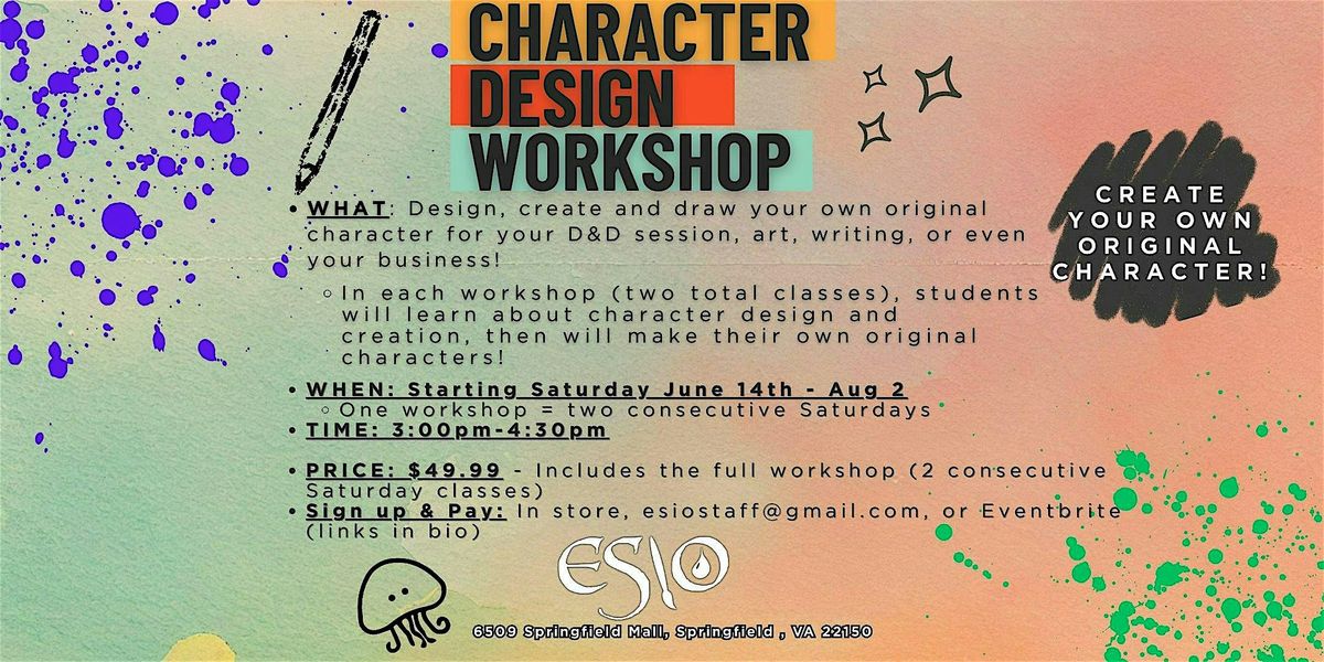 Character Design Workshop, 14 June | Event in Springfield | AllEvents