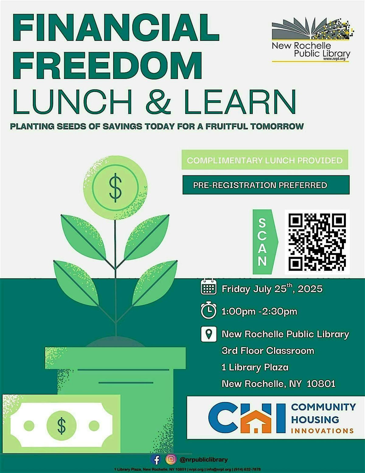 Financial Freedom “Lunch & Learn” Presentation, 25 July | Event in New Rochelle | AllEvents