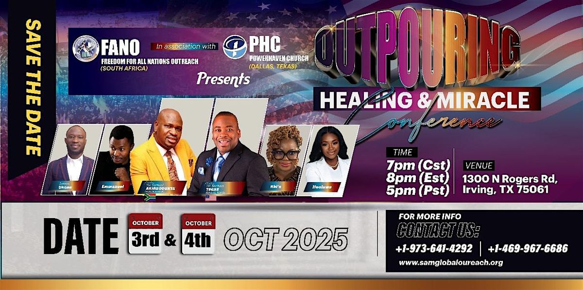OUTPOURING HEALING & MIRACLE CONFERENCE, 3 October | Event in Irving | AllEvents