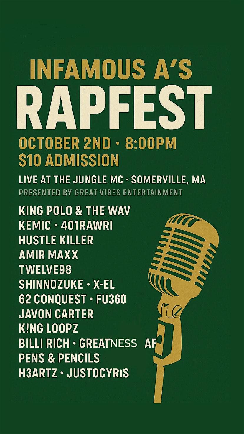 Infamous A’s RapFest, 2 October | Event in Somerville | AllEvents