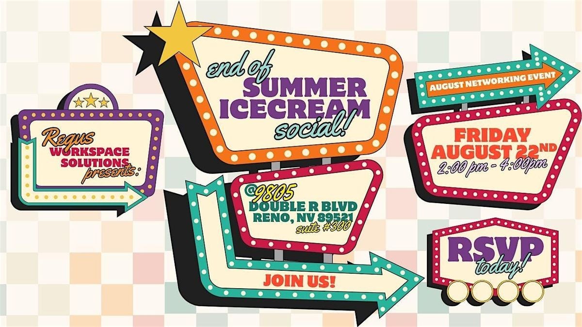 Reno Regus - End of Summer Ice Cream Social Networking Event, 22 August | Event in Reno | AllEvents