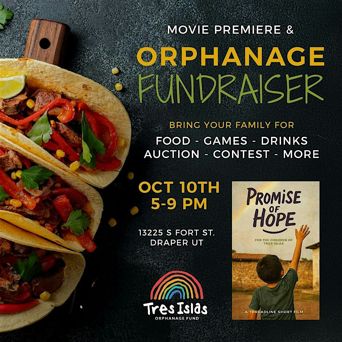 Tres Islas Orphanage Fundraiser - Family Event - Draper Oct 10th, 10 October | Event in Draper | AllEvents