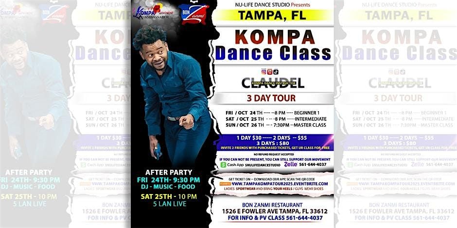 KOMPA DANCE CLASS & 5LAN LIVE  IN TAMPA, OCT 24TH, 25TH, 26TH, 24 October | Event in Tampa | AllEvents