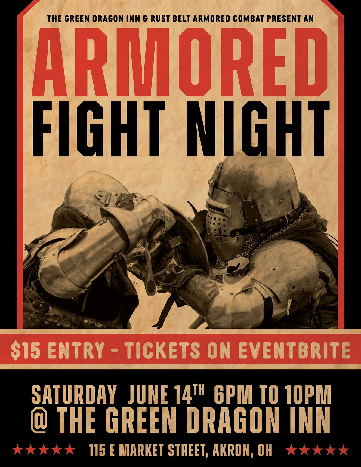 Armored Fight Night at The Green Dragon Inn, 14 June | Event in Akron | AllEvents