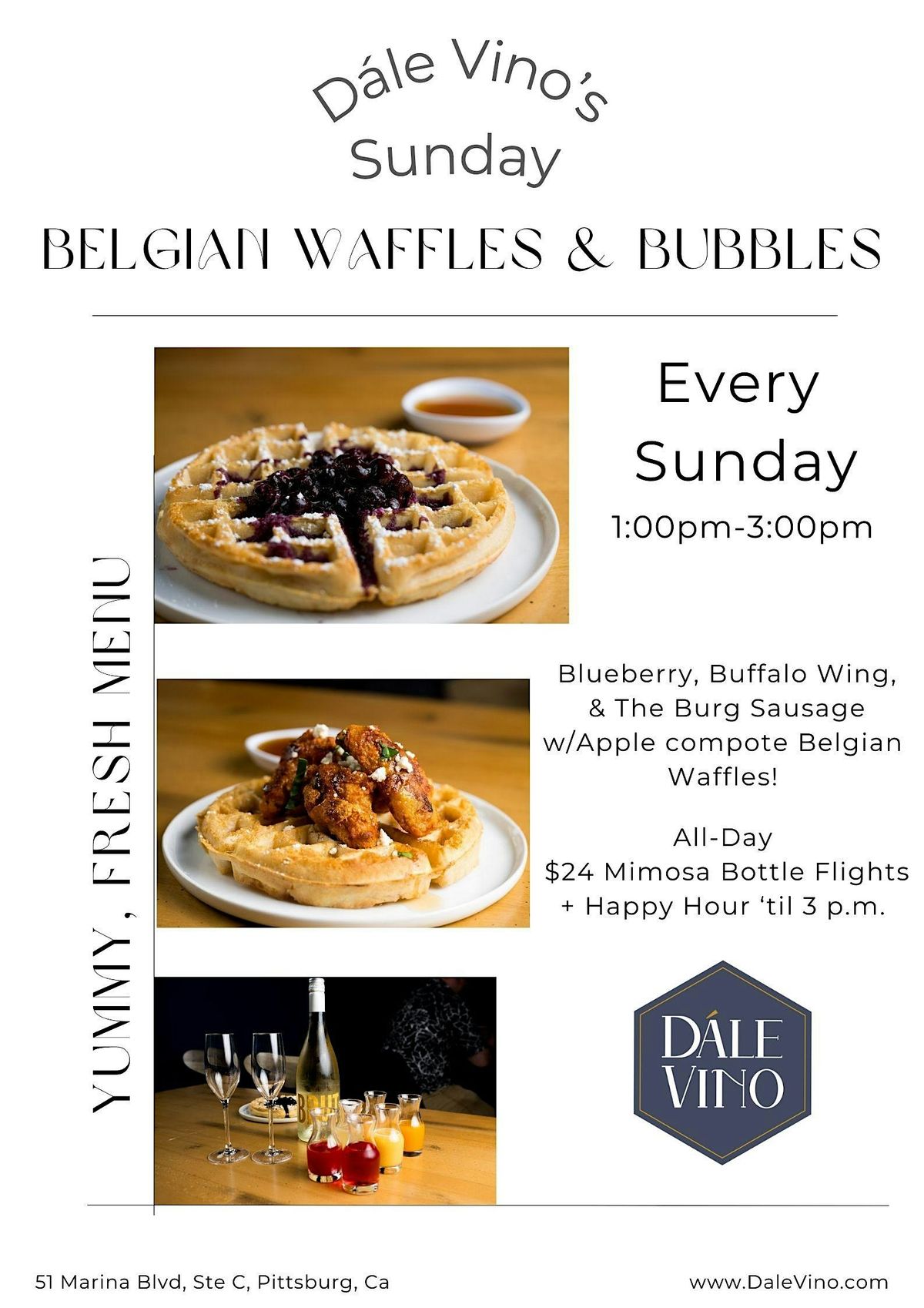 Dále Vino Sunday Belgian Waffles & Bubbles | Event in Pittsburg | AllEvents