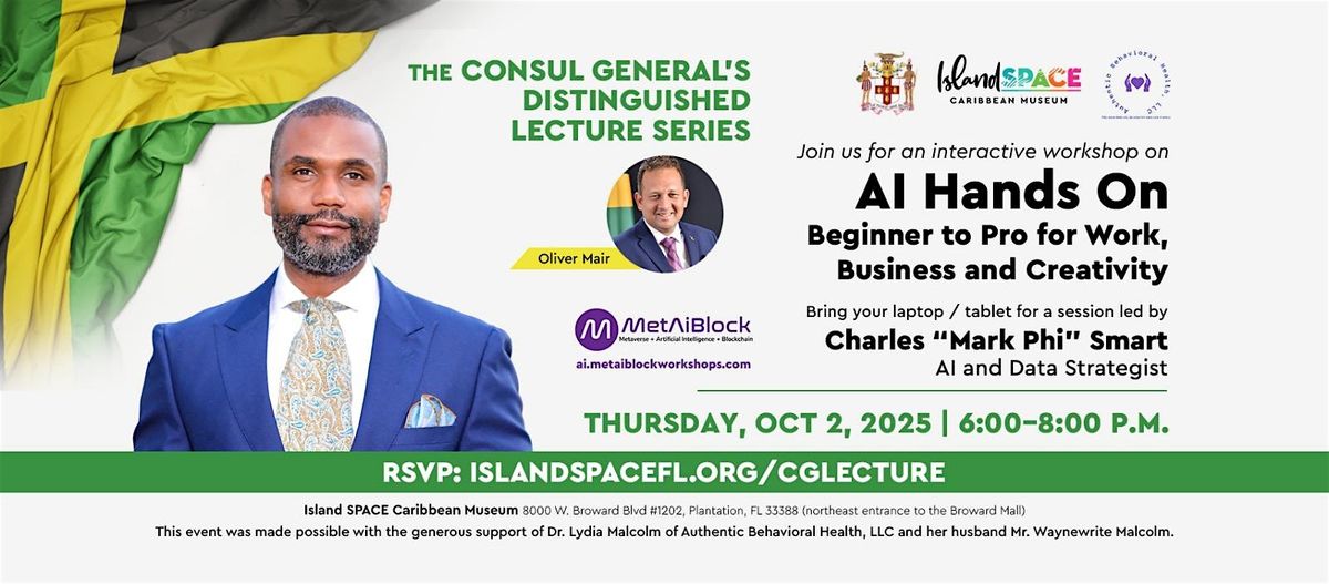 Consul General's Distinguished Lecture Series: AI Hands On, 2 October | Event in Plantation | AllEvents