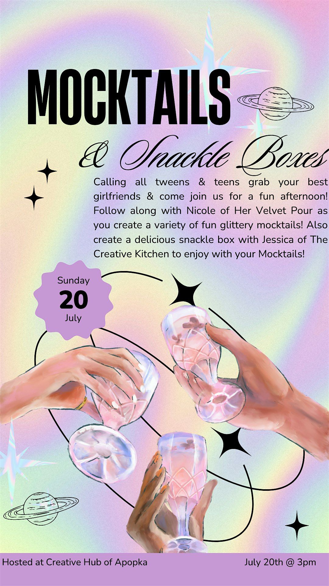 Tweens Mocktails & Snackle Boxes @ Creative Hub Apopka, 20 July | Event in Apopka | AllEvents