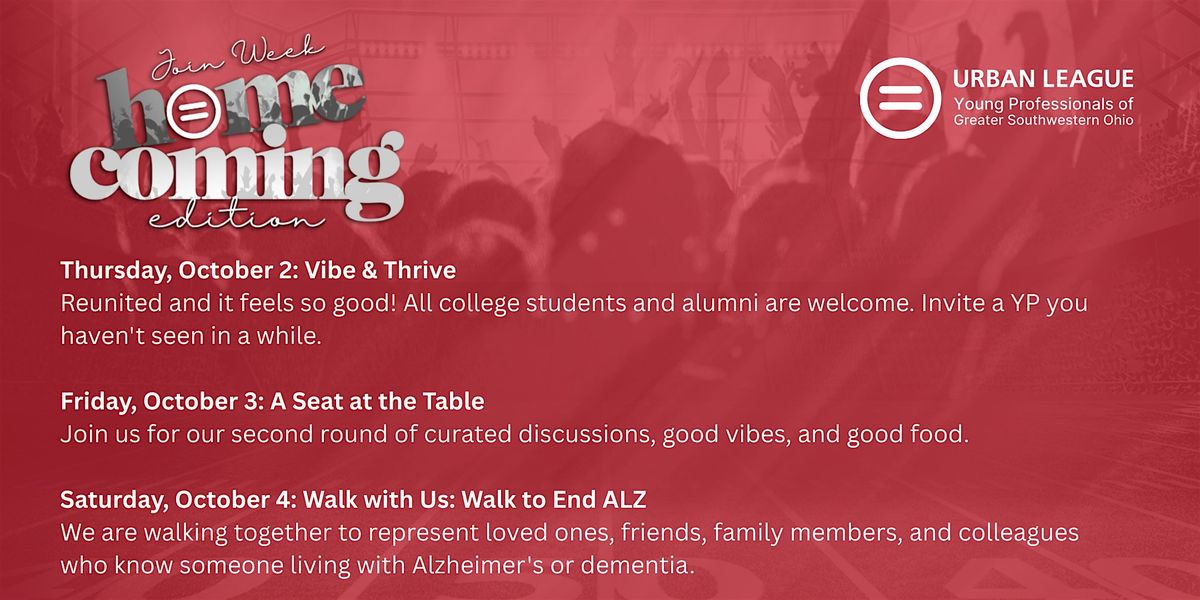 2025 Join Week Part 2: Homecoming Edition, 2 October | Event in Cincinnati | AllEvents