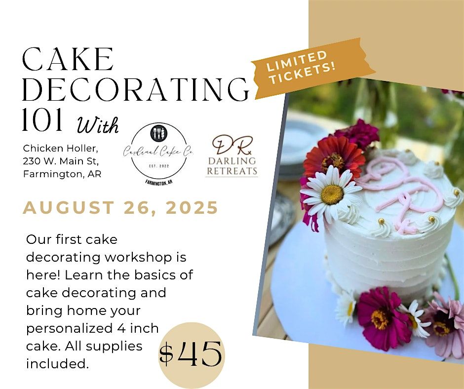 Cake Decorating 101 with Cardinal Cake Co, 26 August | Event in Farmington | AllEvents