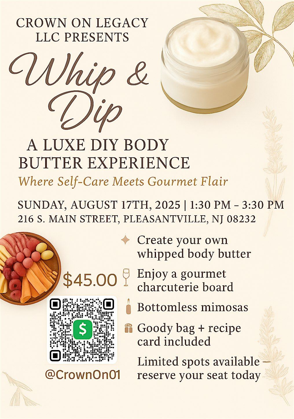 Crown On Legacy LLC Presents Whip& Dip, 17 August | Event in Pleasantville | AllEvents