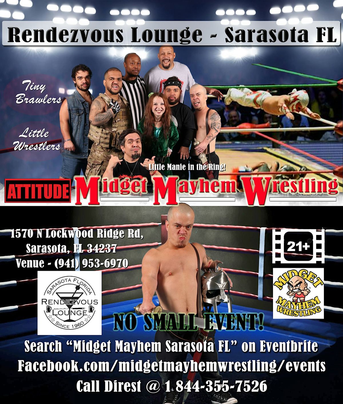 Midget Mayhem Wrestling with Attitude Goes Wild! Sarasota FL (21+), 17 October | Event in Sarasota | AllEvents