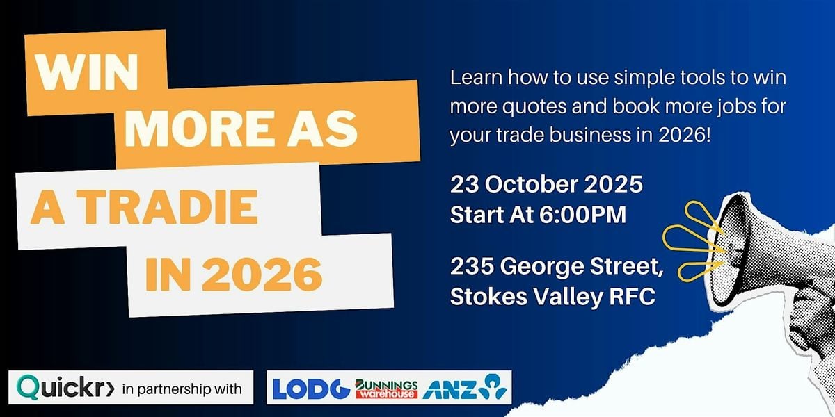 Win More As a Tradie in 2026!, 23 October | Event in Lower Hutt | AllEvents