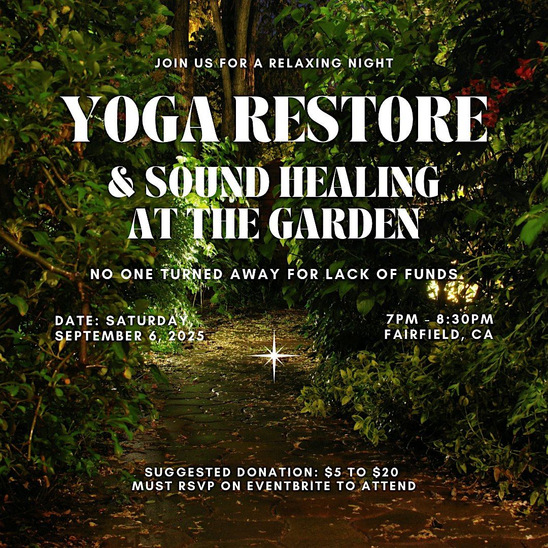 Yoga Restore & Sound Healing at the Garden, 6 September | Event in Fairfield | AllEvents