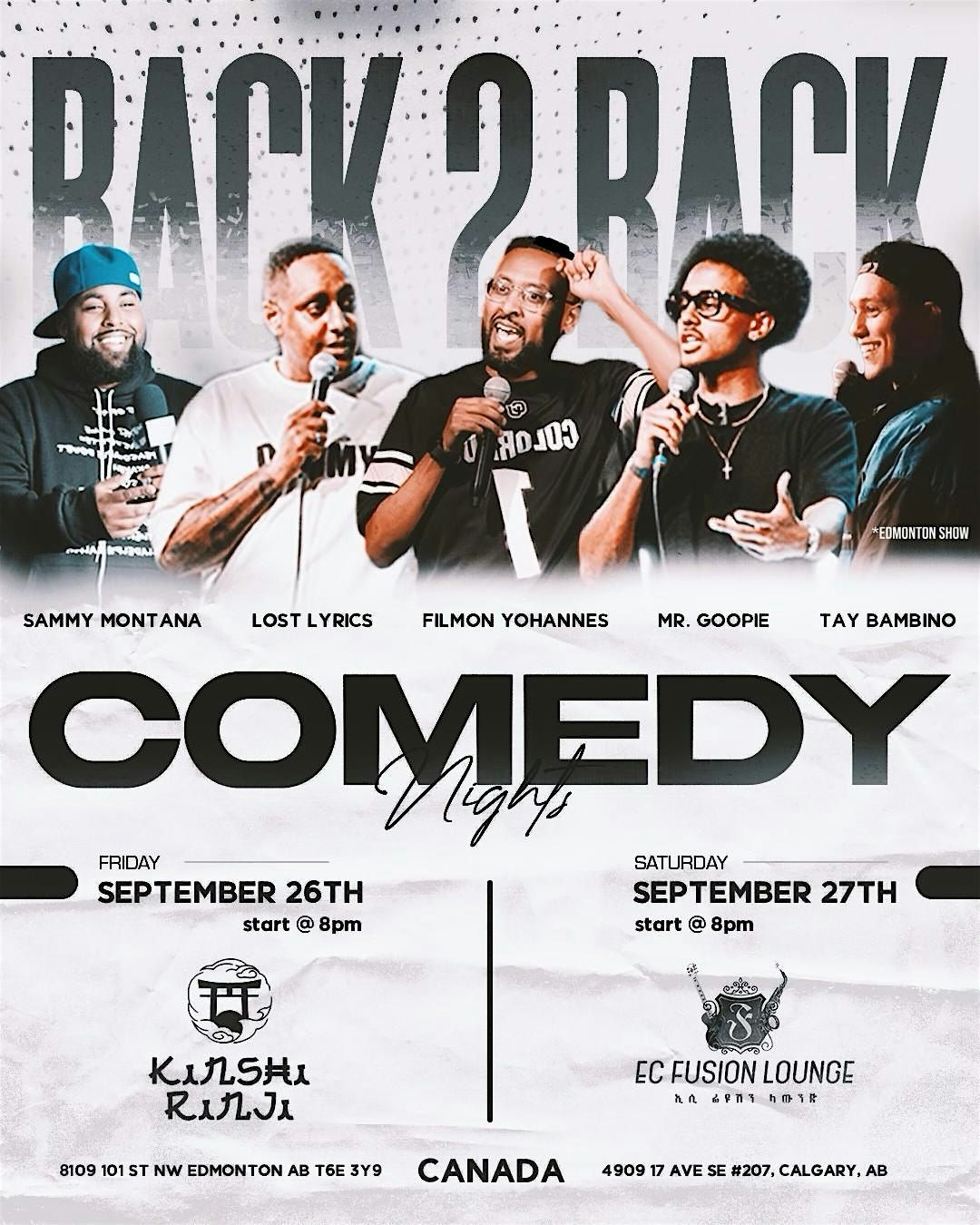 Back 2 Back Comedy Show: Calgary, AB, 27 September | Event in Calgary | AllEvents