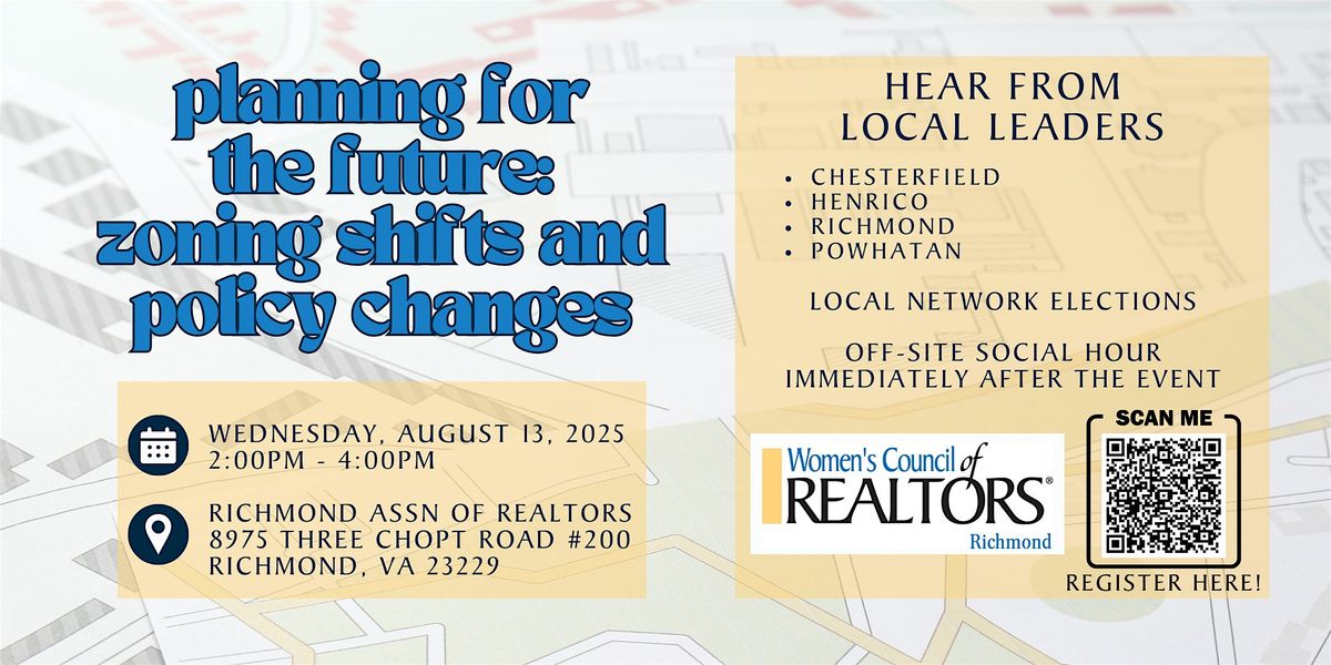 Planning for the Future: Zoning Shifts and Policy Changes, 13 August | Event in Richmond | AllEvents