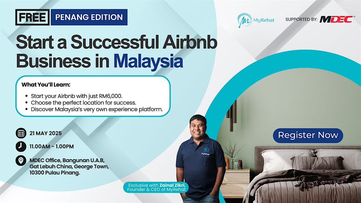 Free for Penang Hosts: Start a Successful Airbnb Business in Malaysia, 21 May | Event in George Town | AllEvents