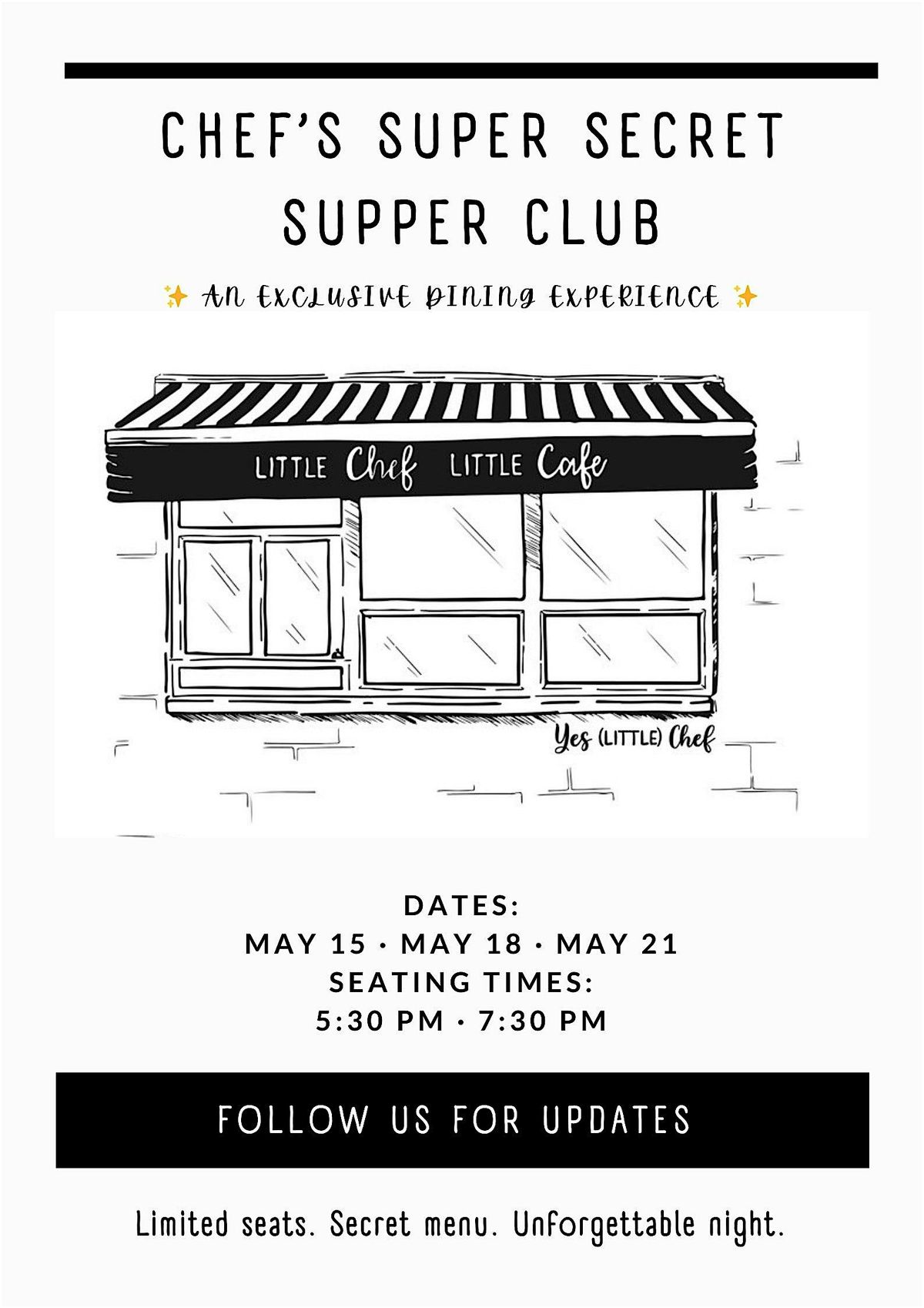 Little Chef's Super Secret Supper Club, 30 May | Event in Queens | AllEvents