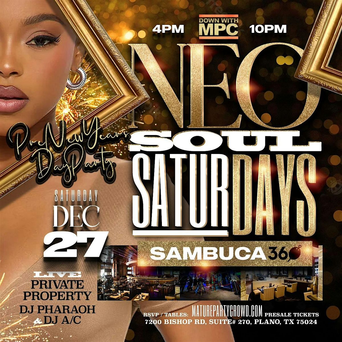 NEO SOUL "SATURDAYS" [PRE NEW YEARS DAY PARTY] @ SAMBUCA 360, 27 December | Event in Plano | AllEvents