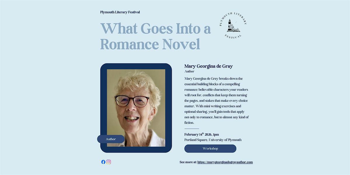 What Goes Into a Romance Novel - Workshop, 14 February | Event in Plymouth | AllEvents