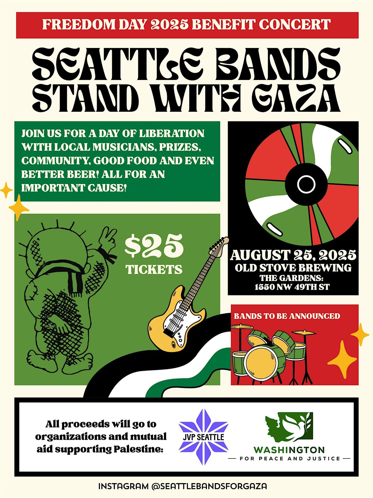 Freedom Day 2025: Seattle Bands Stand with Gaza, 25 August | Event in Seattle | AllEvents