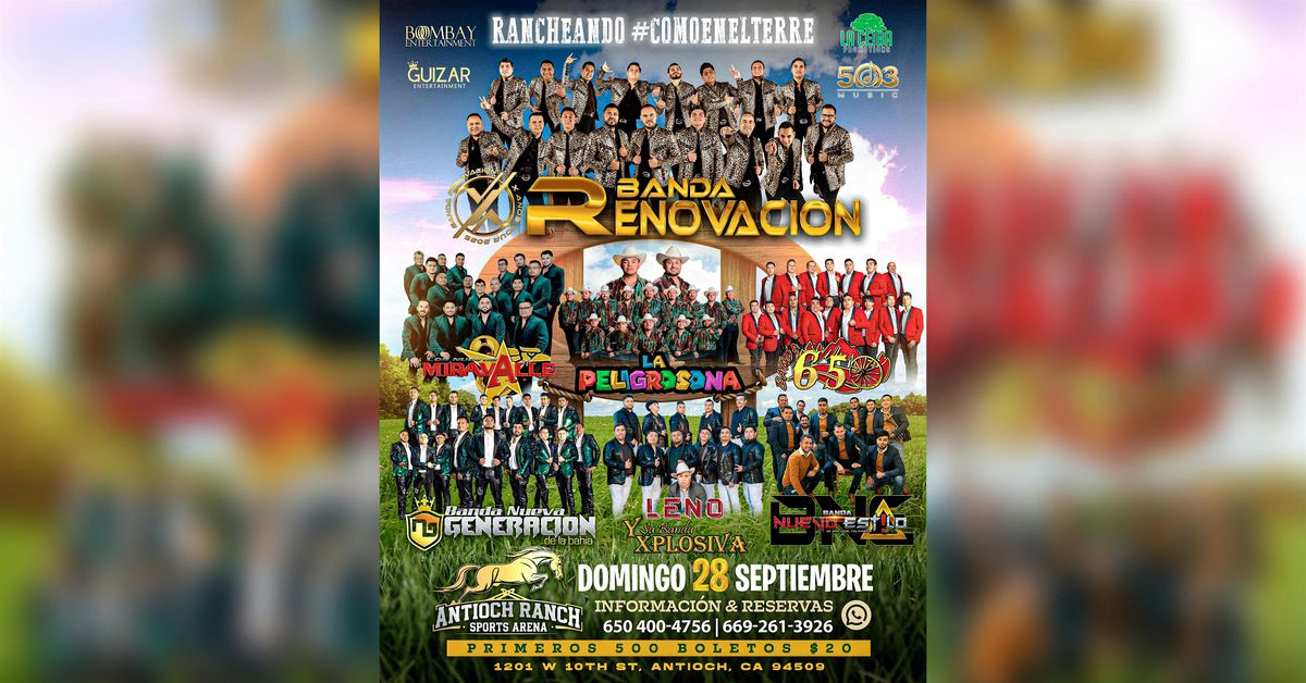 ENTRADA GRATIS ANTES DE LAS 3PM RANCHEANDO BANDA RENOVACION  #COMOENELTERRE, 28 September | Event in Antioch