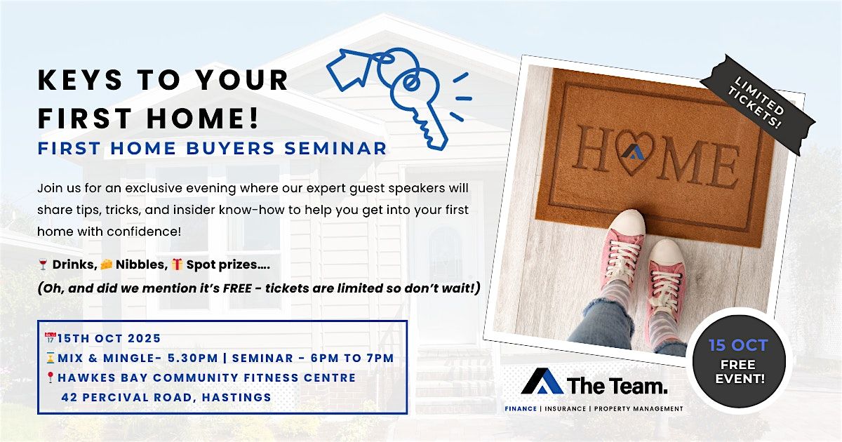 Keys to your First Home - First Home Buyers Seminar, 15 October | Event in Hastings | AllEvents