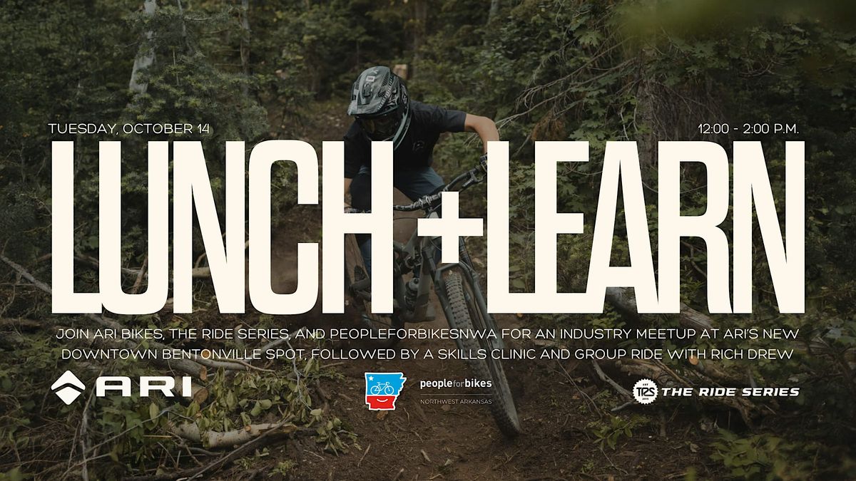 PeopleForBikesNWA Lunch + Learn with Ari Bikes + The Ride Series, 14 October | Event in Bentonville | AllEvents