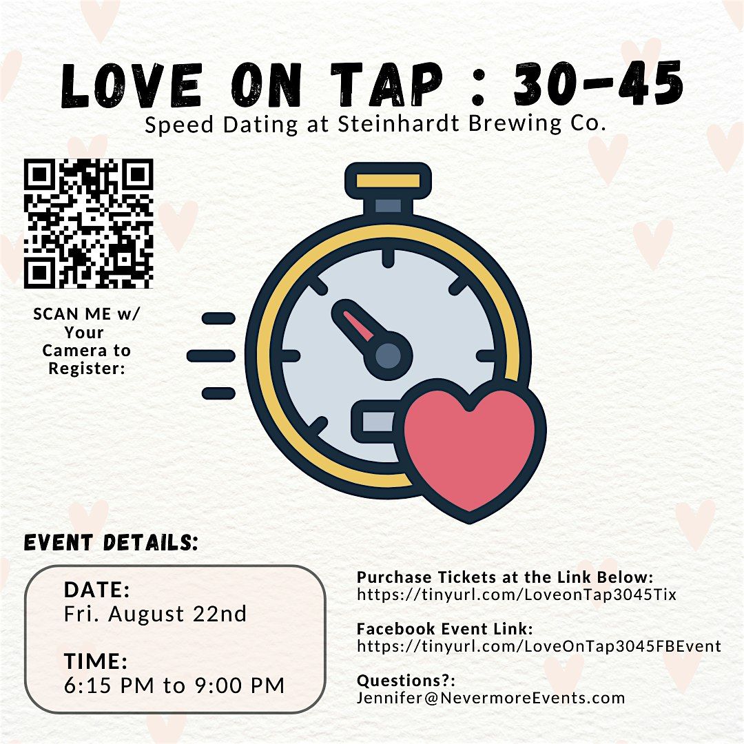 Love on Tap: 30 -45 @ Steinhardt Brewing Co., 22 August | Event in Frederick | AllEvents