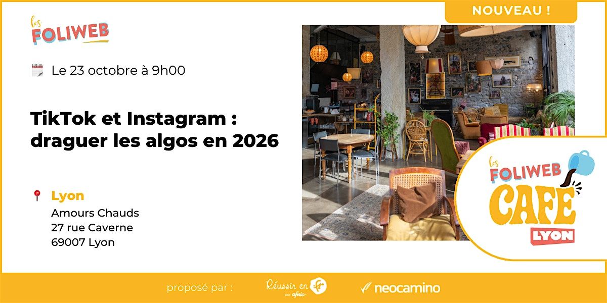 TikTok et Instagram : draguer les algos en 2026, 23 October | Event in Lyon | AllEvents